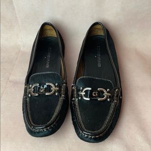 Donald J Pliner VIKYSP Black Cowhide Flat Loafers